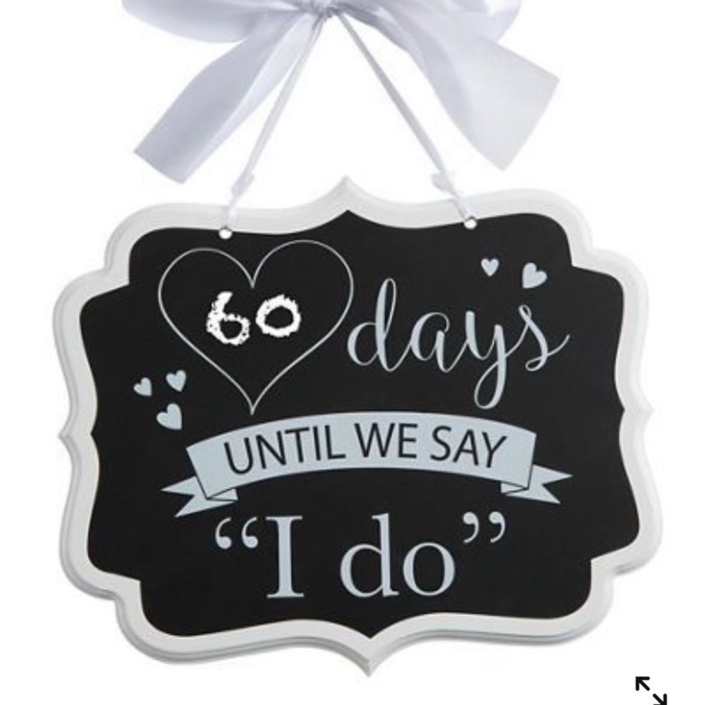 Wedding Countdown Chalkboard Sign | 10.5 in x 9 in